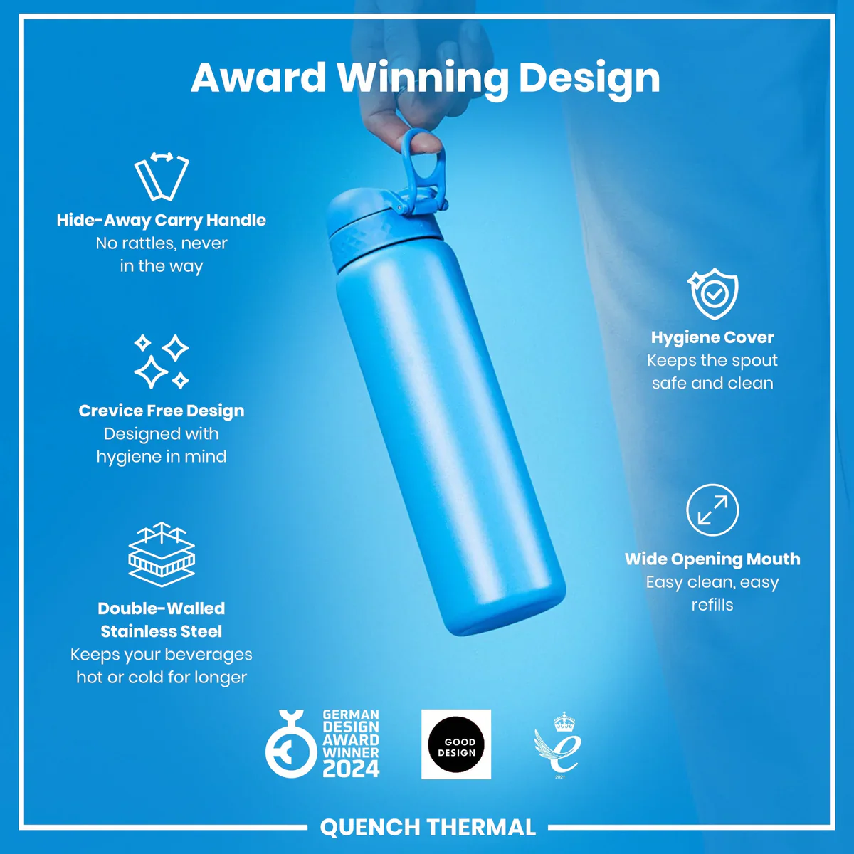 Quench Insulated Stainless Steel 31oz- Blue - Image 6