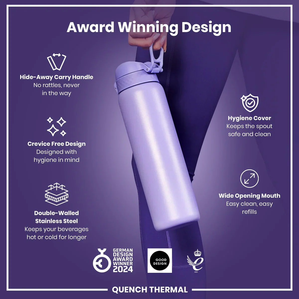 Quench Insulated Stainless Steel 31oz- Light Purple - Image 6